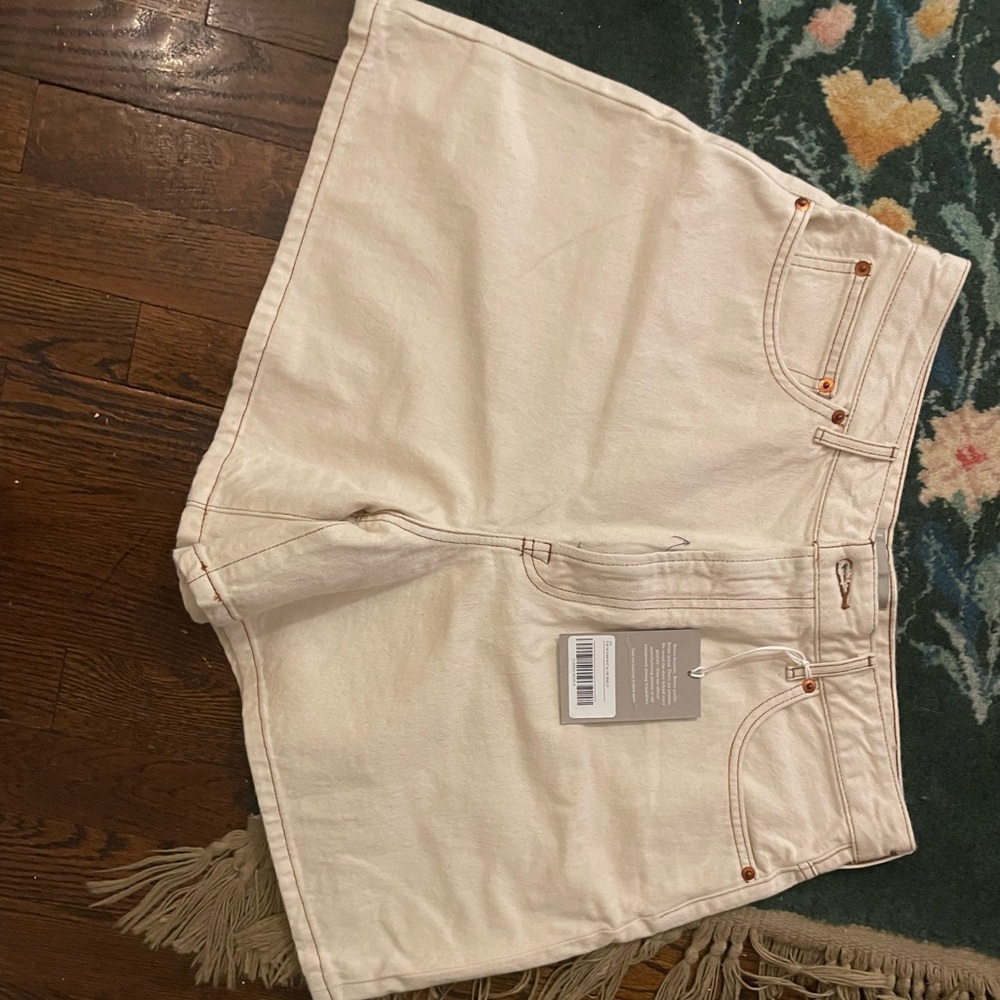 NWT Everlane The A line denim short oatmeal size 31